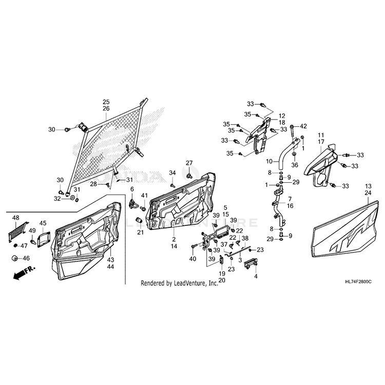 Honda - Pipe, Hinge (Upper) - 67114-HL7-A20