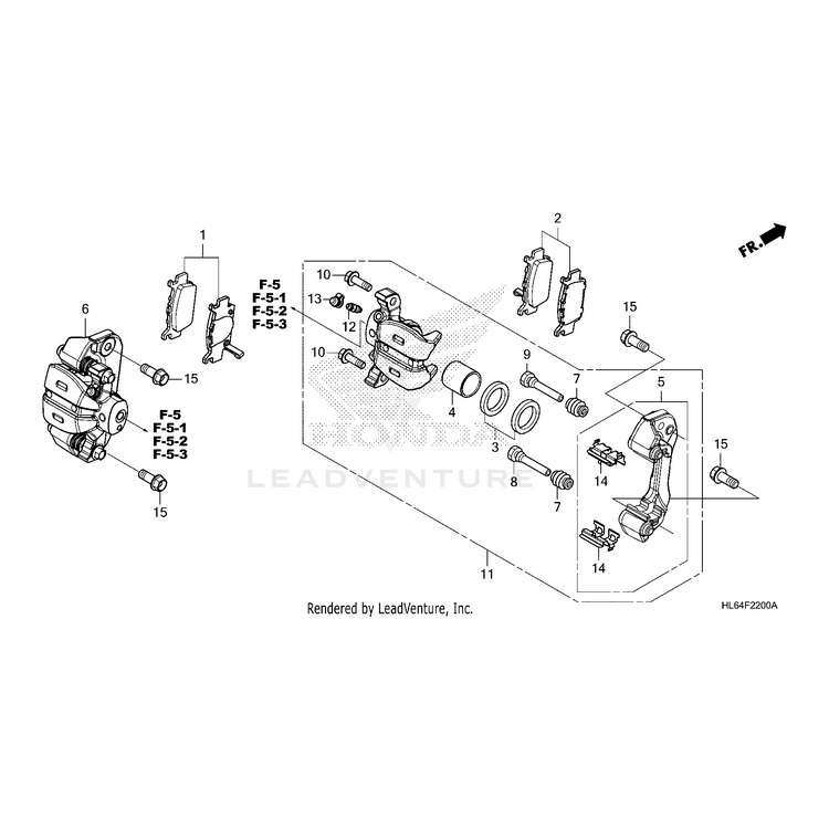 Honda - Pad Set, Right Rear - 06432-HL6-A01