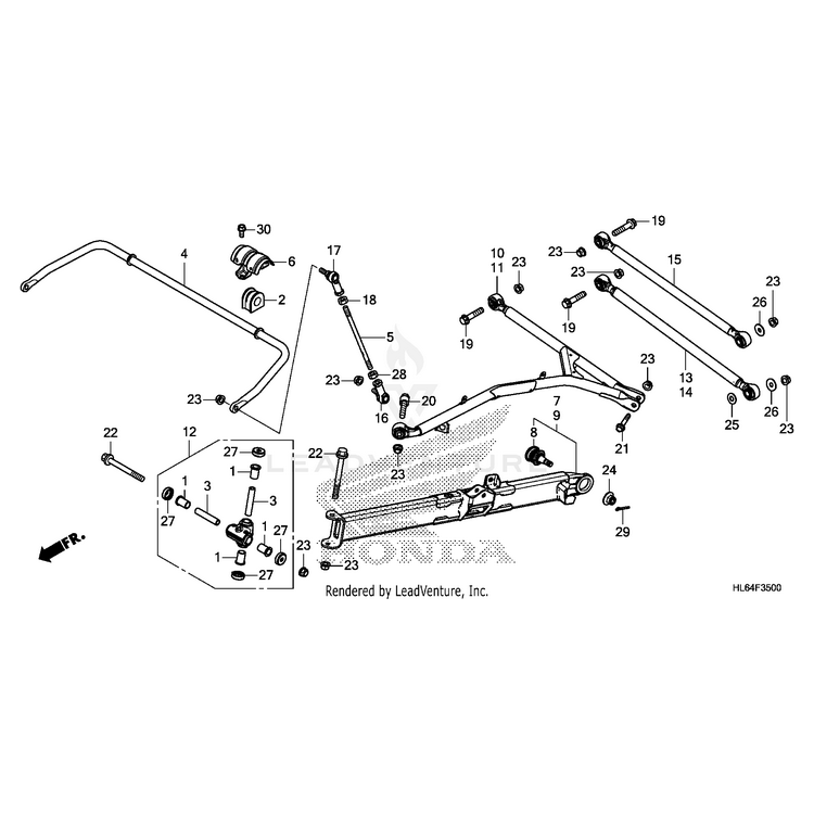 Honda - Joint, Rear Ball (Lower) - 52355-HL6-A11