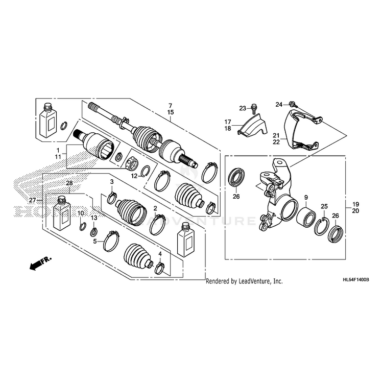 Honda - Boot Set, Left Front - 44340-HL3-A01