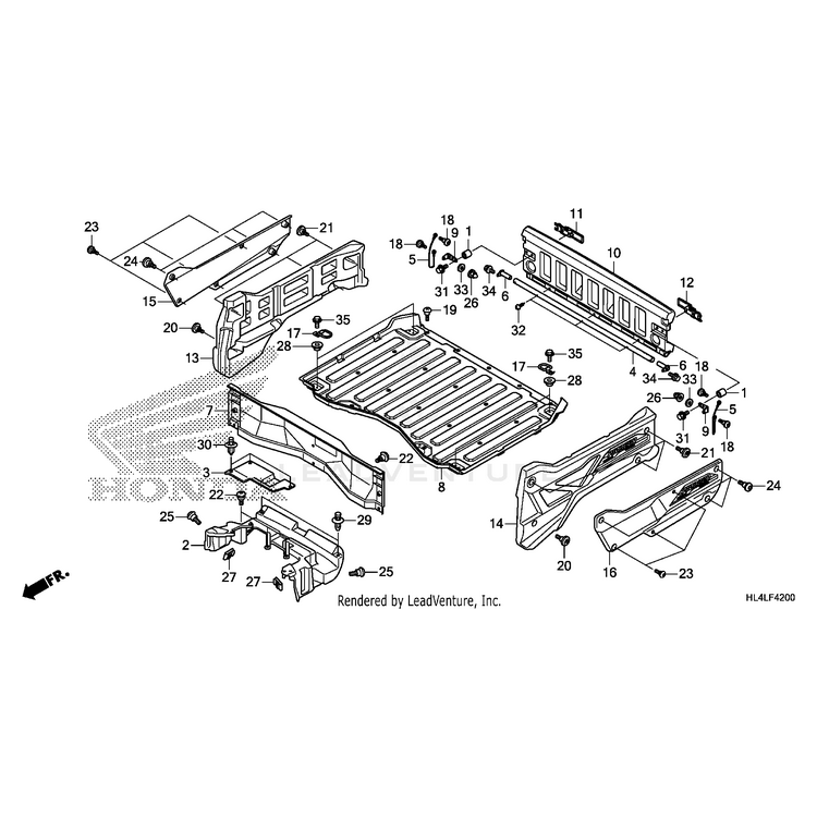 Honda - Panel Set, Right Bed Side (Type1) (Wl) - 81570-HL4-AE0ZA