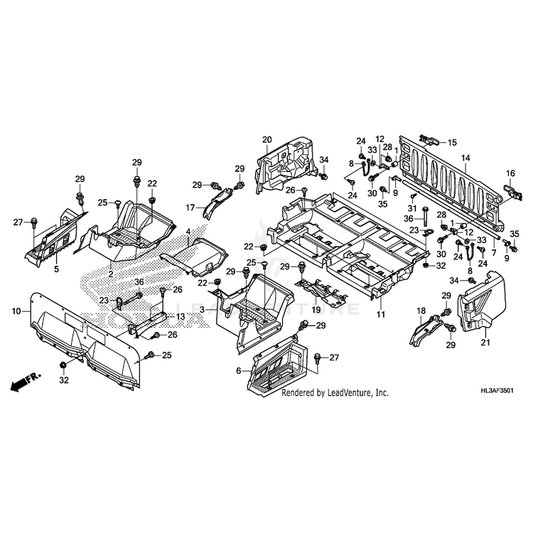 Honda - Cover Set, Right Bed Side (Type2) (Wl) - 81555-HL3-600ZB