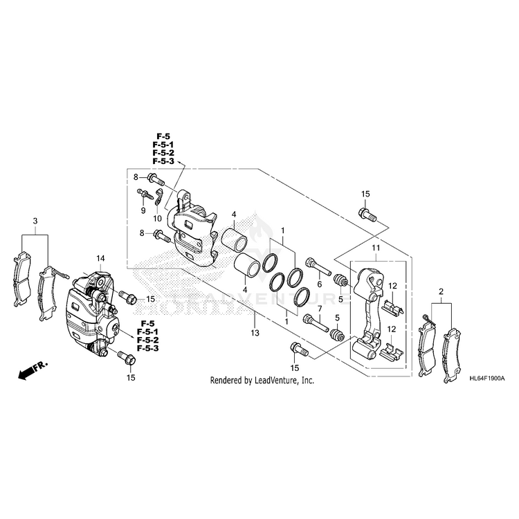 Honda - Pad Set, Left Front - 06451-HL6-A01