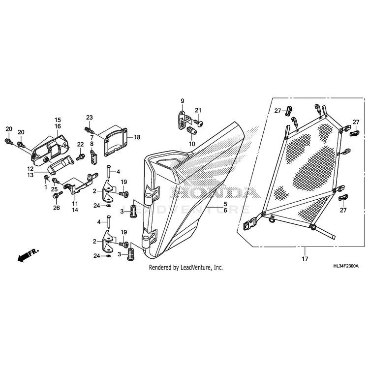 Honda - Net Assembly, Front Side - 67310-HL3-A00