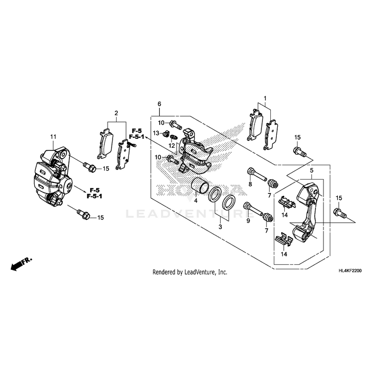 Honda - Caliper Sub-Assembly, Left Rear (Msds) - 43150-HL4-A01