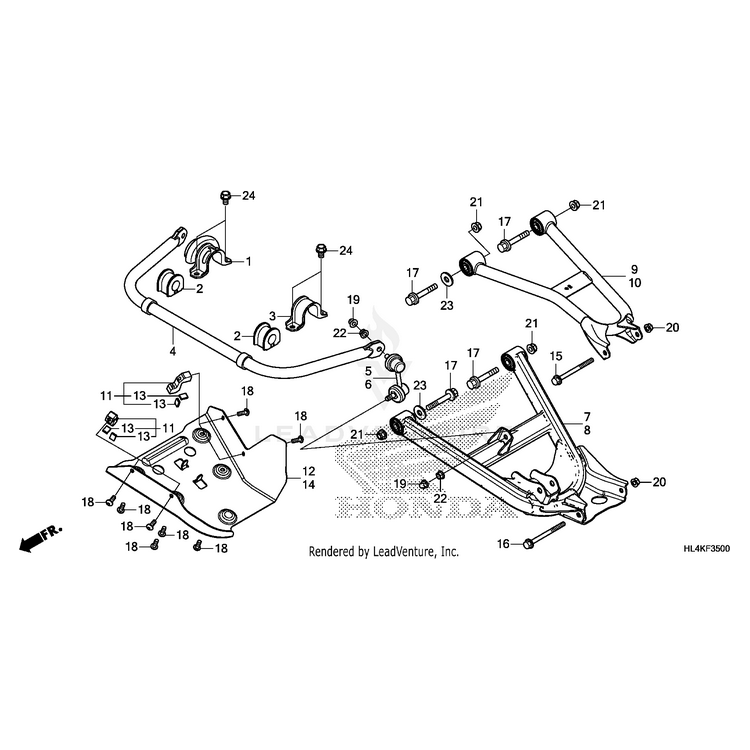 Honda - Guard, Left Rear Arm - 52721-HL4-F00