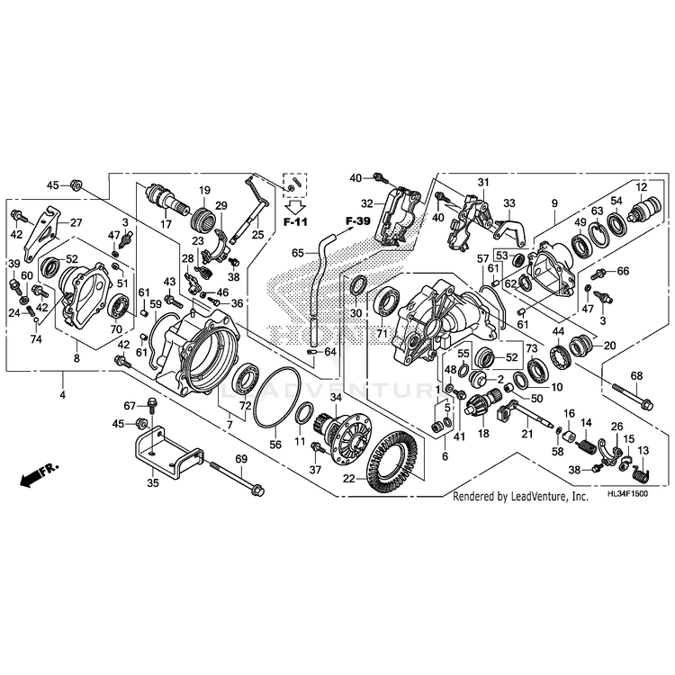 Honda - Case Sub-Assembly, Front Clutch - 41417-HL3-A40