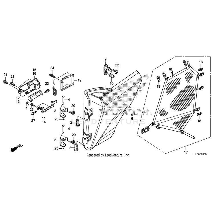 Honda - Net Assembly, Front Side - 67310-HL3-A41
