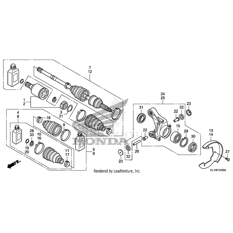 Honda - Boot Set, Left Rear - 42245-HL1-A02