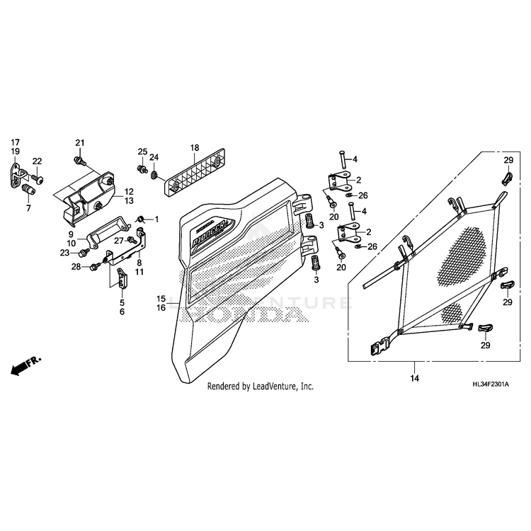 Honda - Door Set, Left Rear (Type1) (Wl) - 73605-HL3-A20ZA
