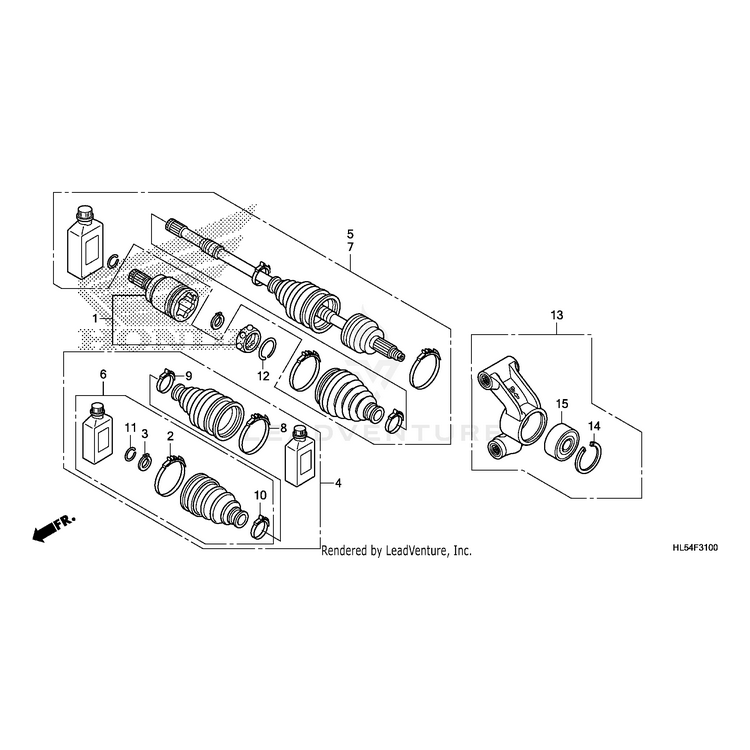 Honda - Boot Set, Rear Inboard (Msds) - 42260-HL3-A02