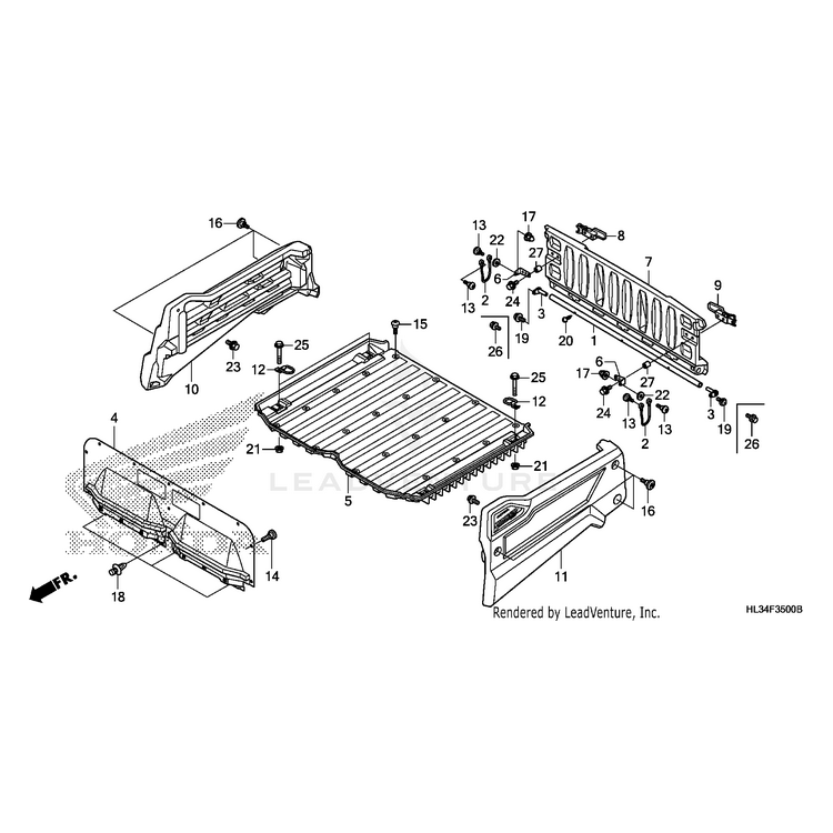 Honda - Cover Set, Left Bed Side (Type1) (Wl) - 81565-HL3-A30ZA