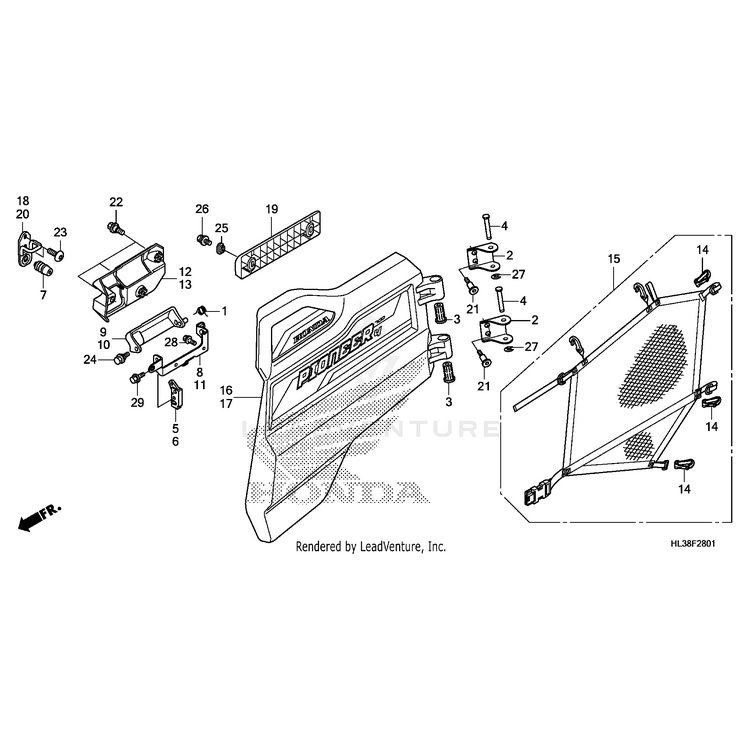 Honda - Door Set, Right Rear (Type3) (Wl) - 73505-HL3-600ZA