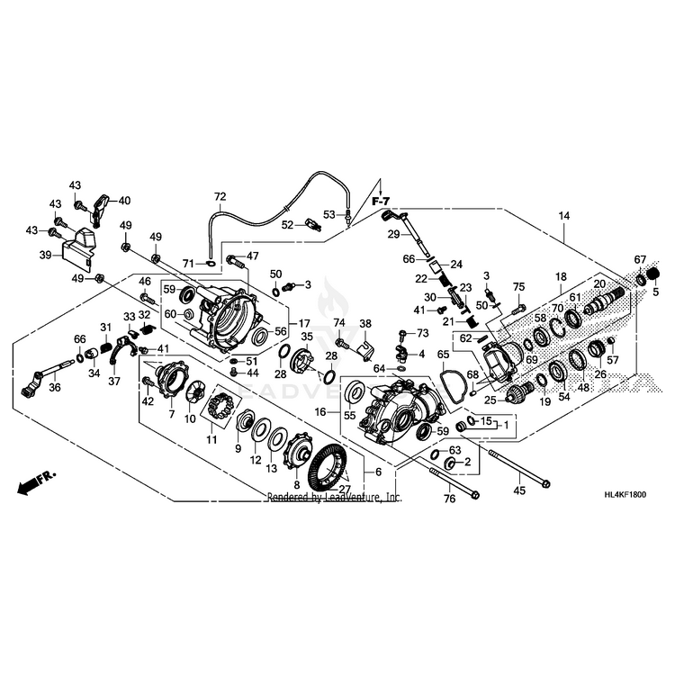 Honda - Case Sub-Assembly, Front Final Gear - 41411-HL4-A00