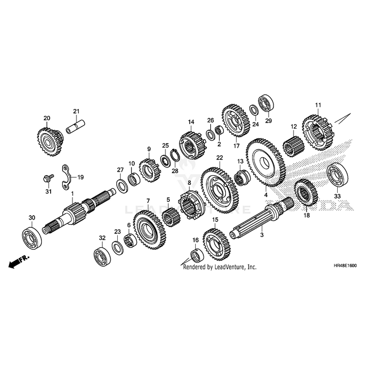 Honda - Gear, Countershaft Third (37T) - 23451-HR0-F00