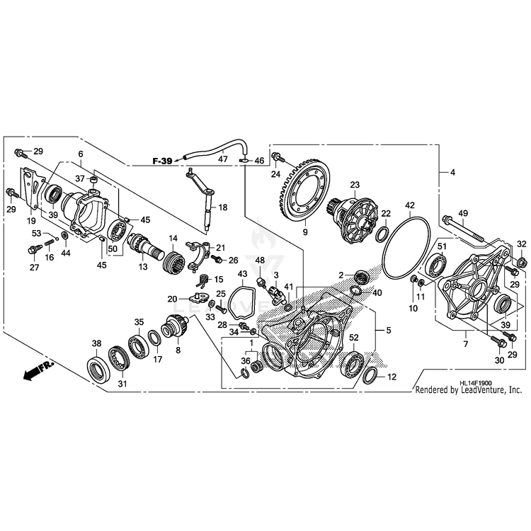 Honda - Gear, Rear Ring (45T) - 41431-HL1-A00