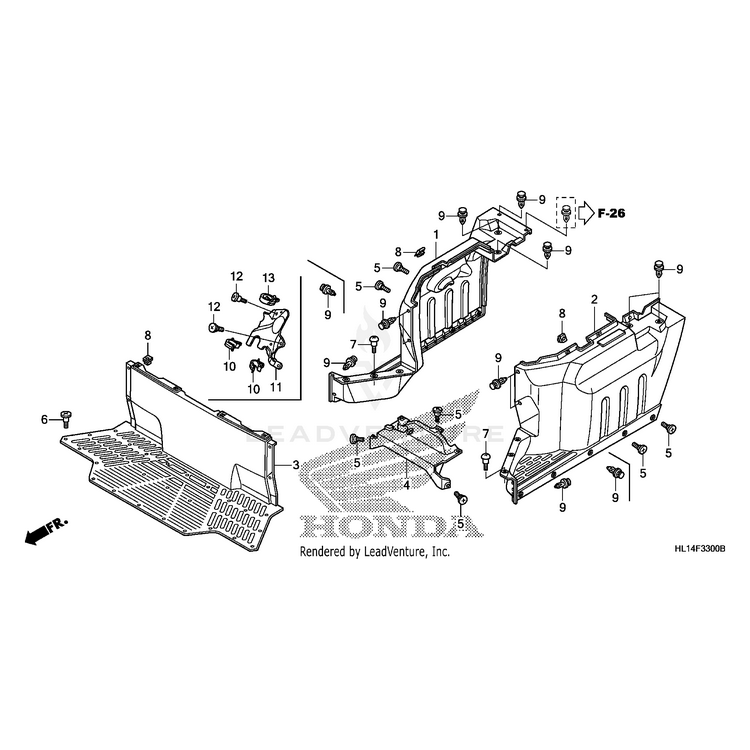 Honda - Fender, Center *Nh1* (Black) - 71131-HL1-A00ZA