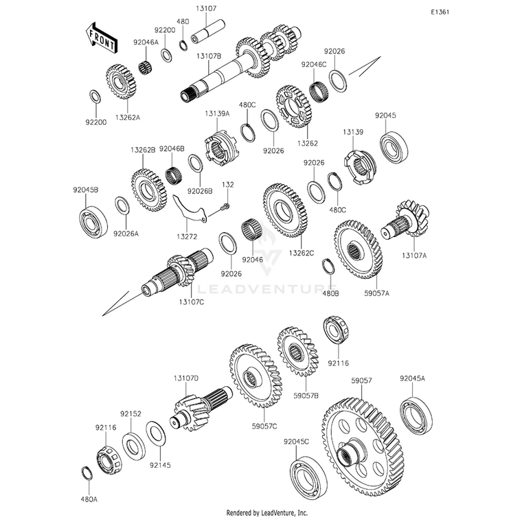 Kawasaki - Gear,High,32T - 13262-1568