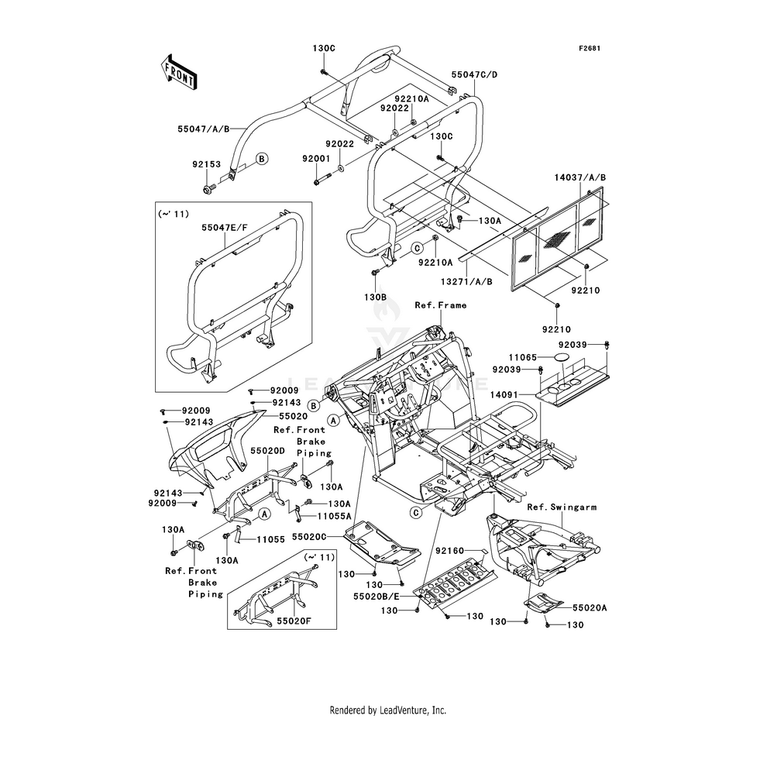 Kawasaki - Plate,Screen,T.M.Gray - 13271-0560-16Y