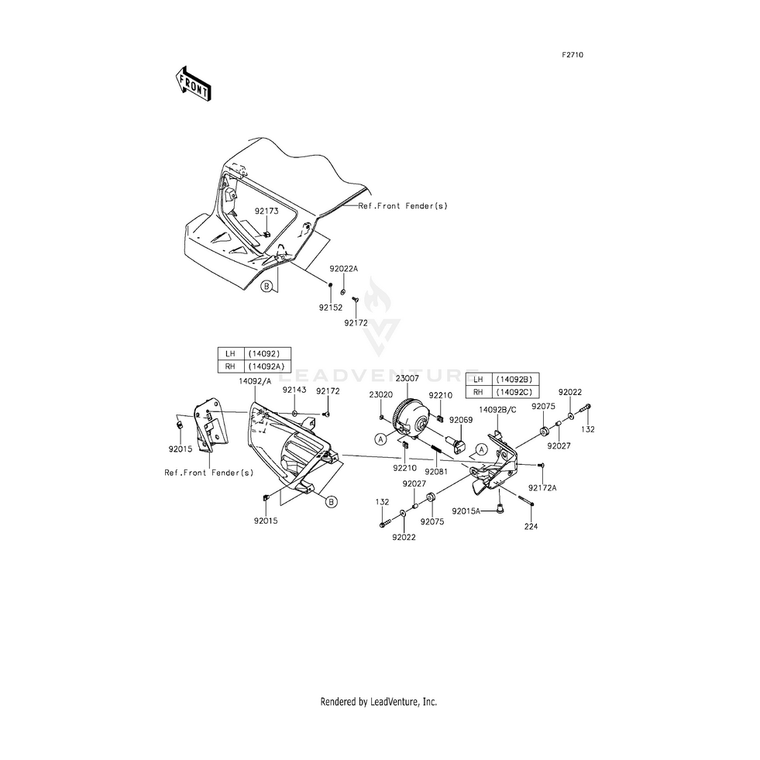Kawasaki - Cover,Head Lamp,Front,Rh - 14092-0055