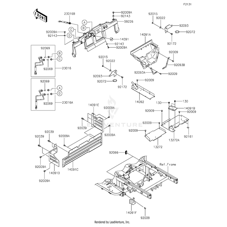 Kawasaki - Cover,Floor,Cnt,Fr - 14092-0832