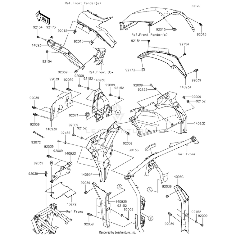 Kawasaki - Cover,Rubber - 14093-1455