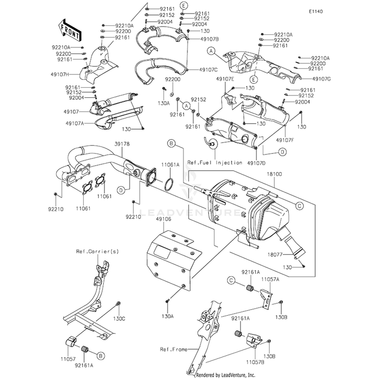 Kawasaki - Body-Assembly-Muffler - 18100-0616
