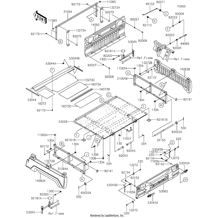 Kawasaki - Pipe-Comp,Side Frame,Lh - 31064-0688