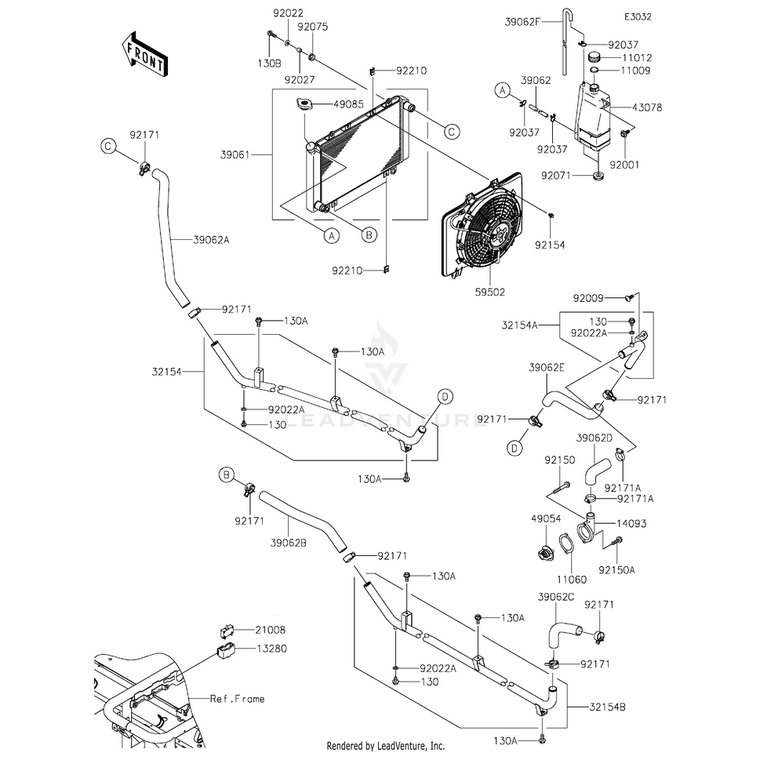 Kawasaki - Pipe,Lh - 32154-7507