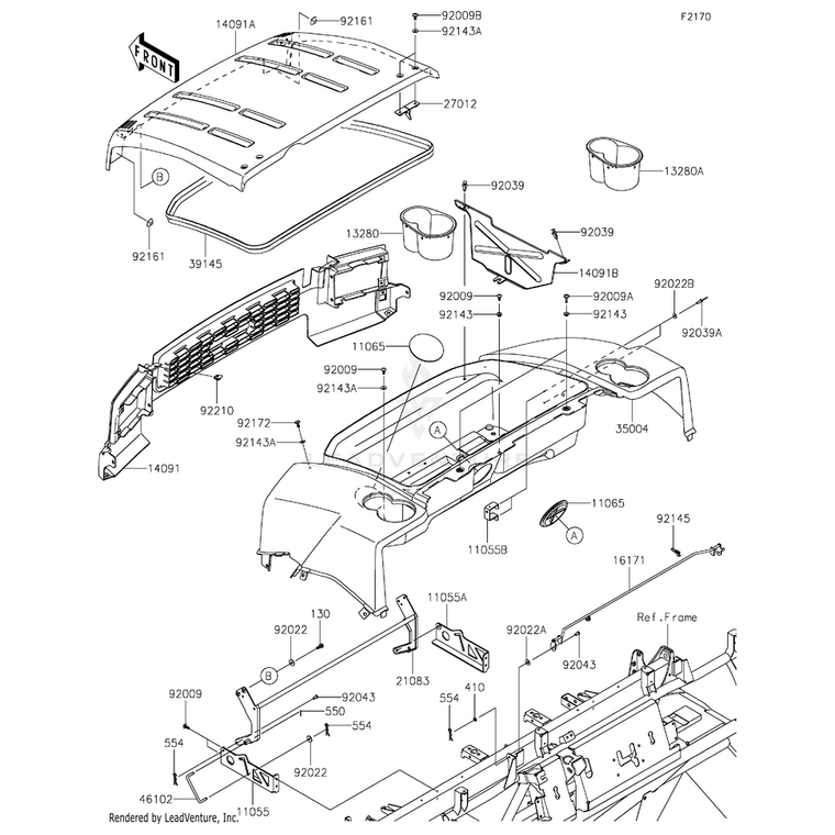 Kawasaki - Fender-Front,Cnt,B.White - 35004-0096-266