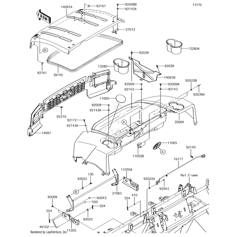 Kawasaki - Fender-Front,Cnt,S.Bl - 35004-0096-839