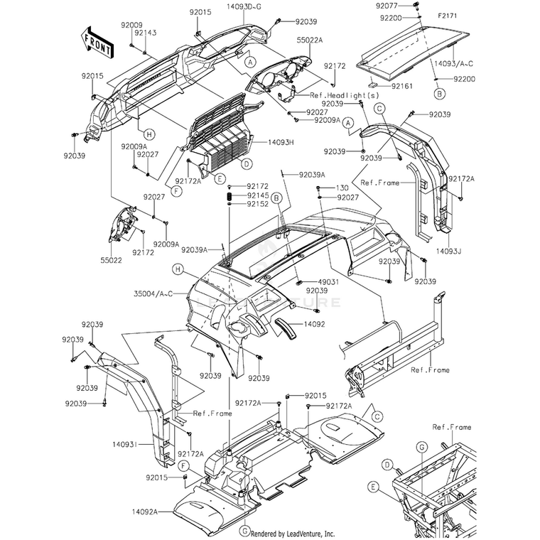 Kawasaki - Fender-Front,A.Silver - 35004-0337-57N