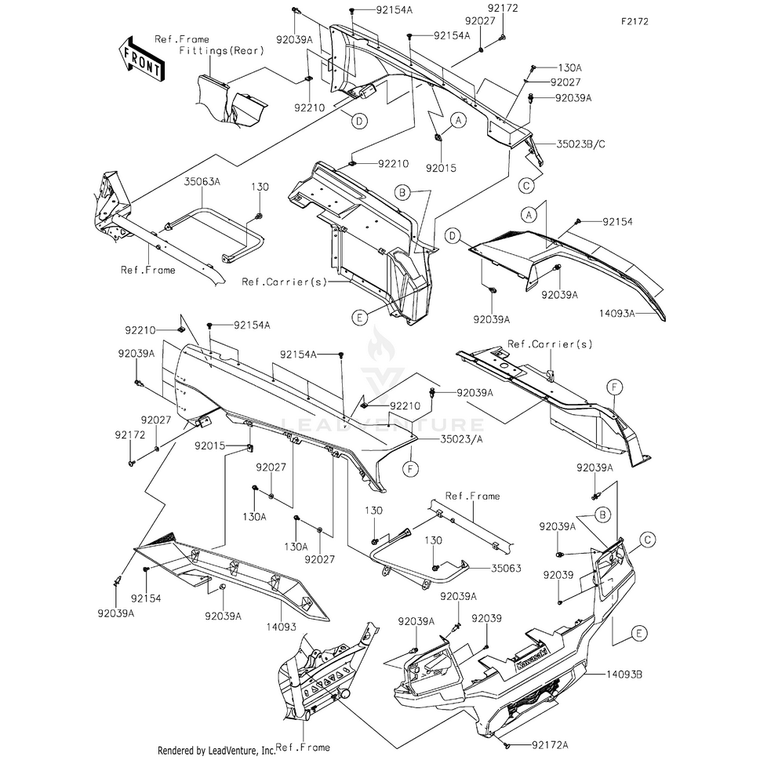 Kawasaki - Fender-Rear,Rh,M.M.White - 35023-0454-66F