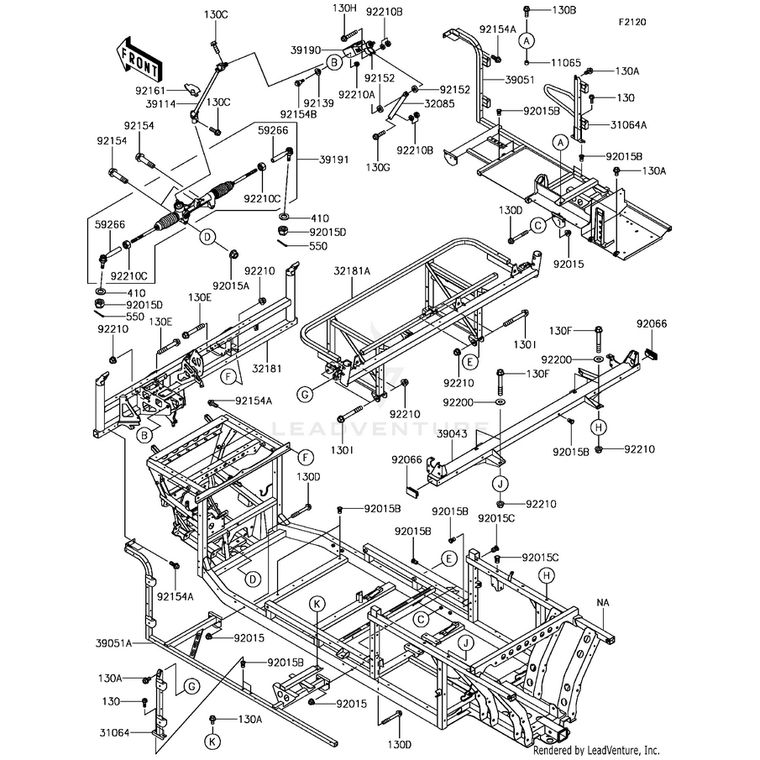 Kawasaki - Crossmember-Comp - 39043-0018