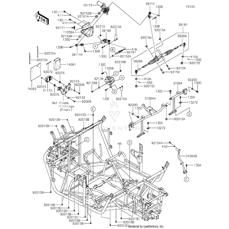 Kawasaki - Gear-Assembly-Steering - 39191-0036