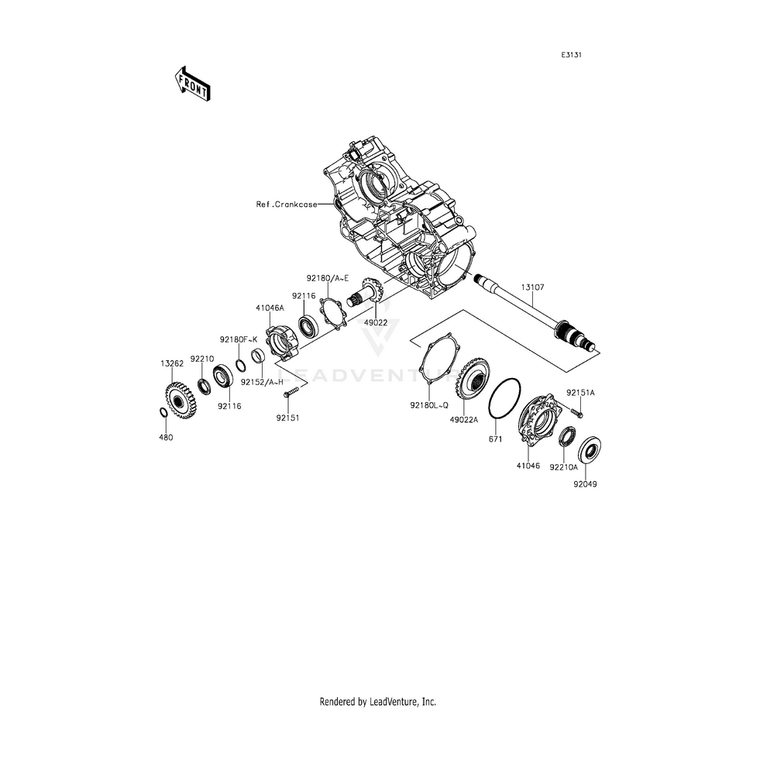 Kawasaki - Gear-Bevel,Drive,14T - 49022-0638