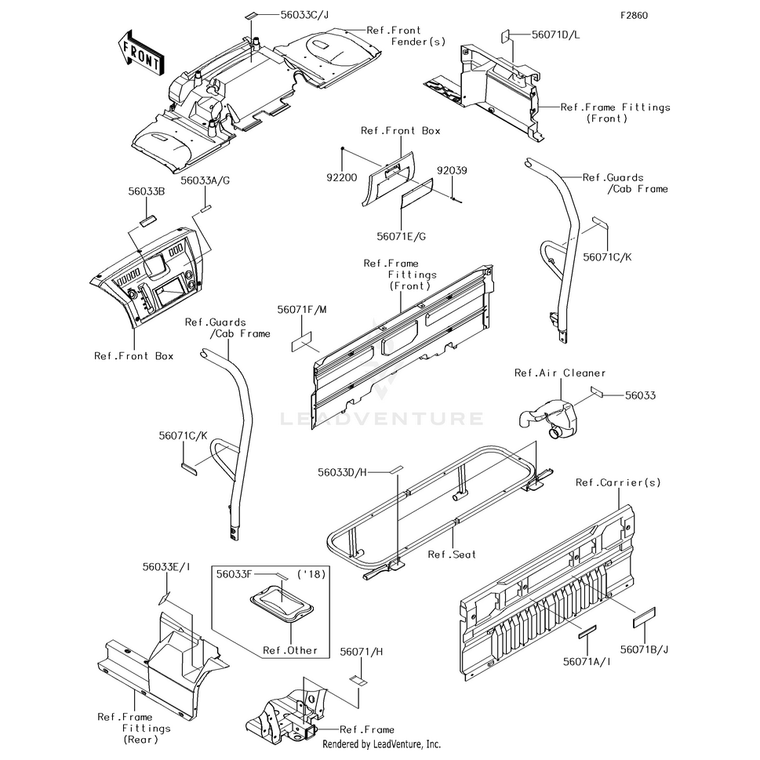 Kawasaki - Label-Warning,Trailer Hitch - 56071-0436