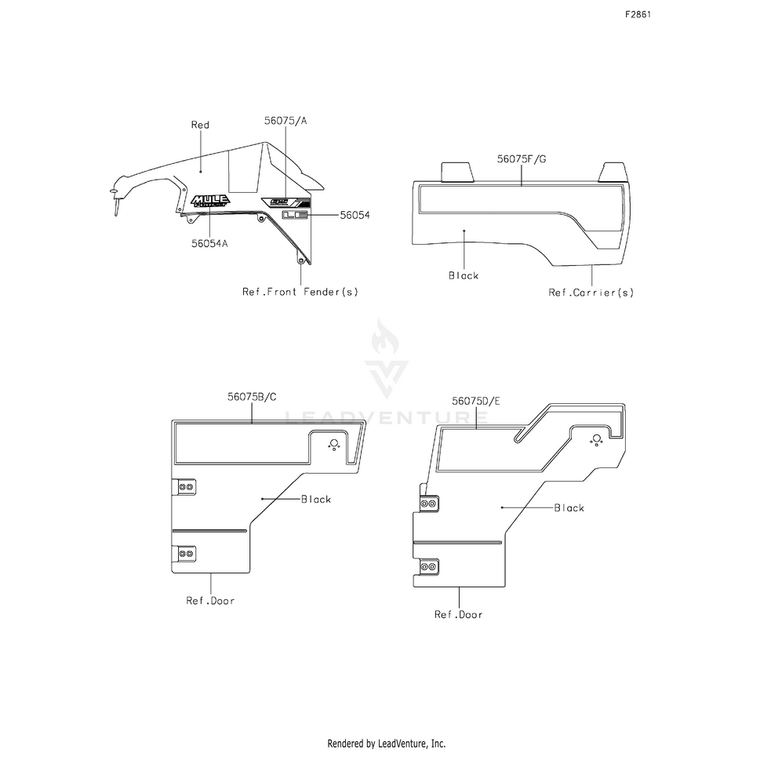 Kawasaki - Pattern,Fr Fender,Lh,Eps - 56075-0648