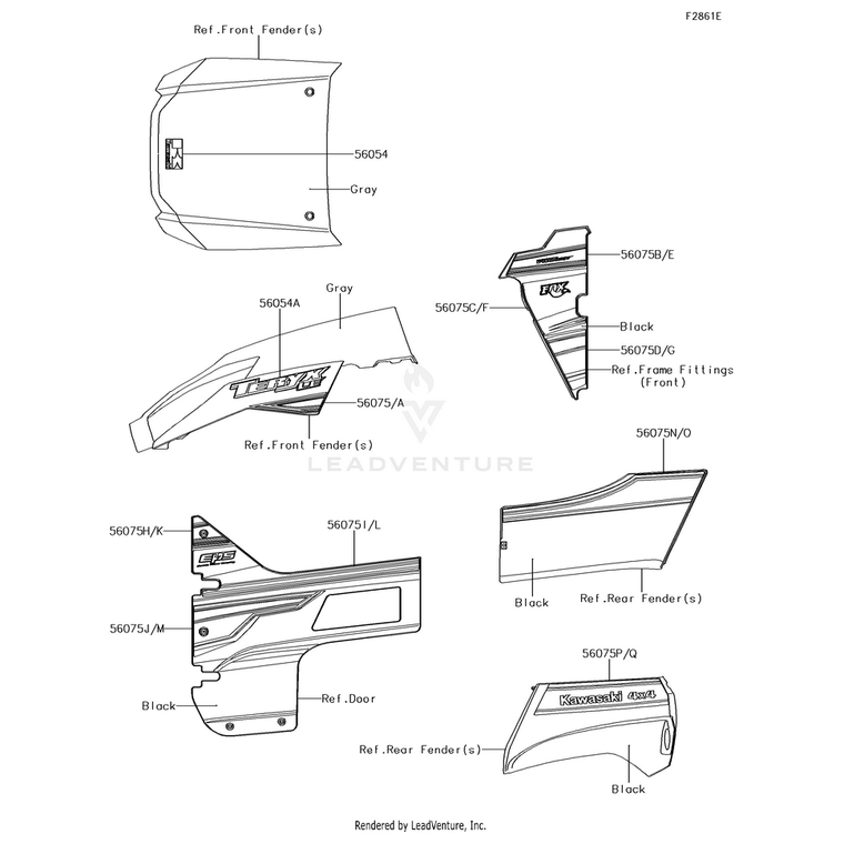 Kawasaki - Pattern,Fr Fender,Lh - 56075-2941