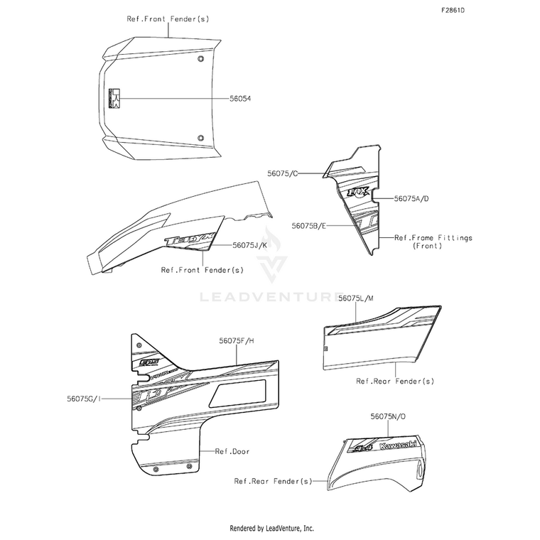 Kawasaki - Pattern,Fr Fender,Lh - 56075-7930