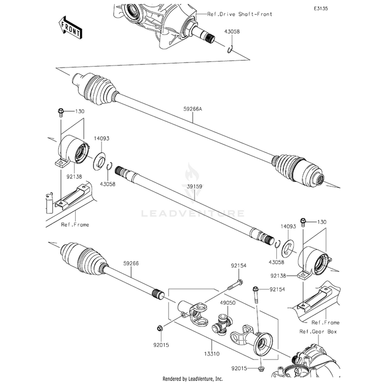 Kawasaki - Joint-Ball,Fr Diff Side - 59266-0735