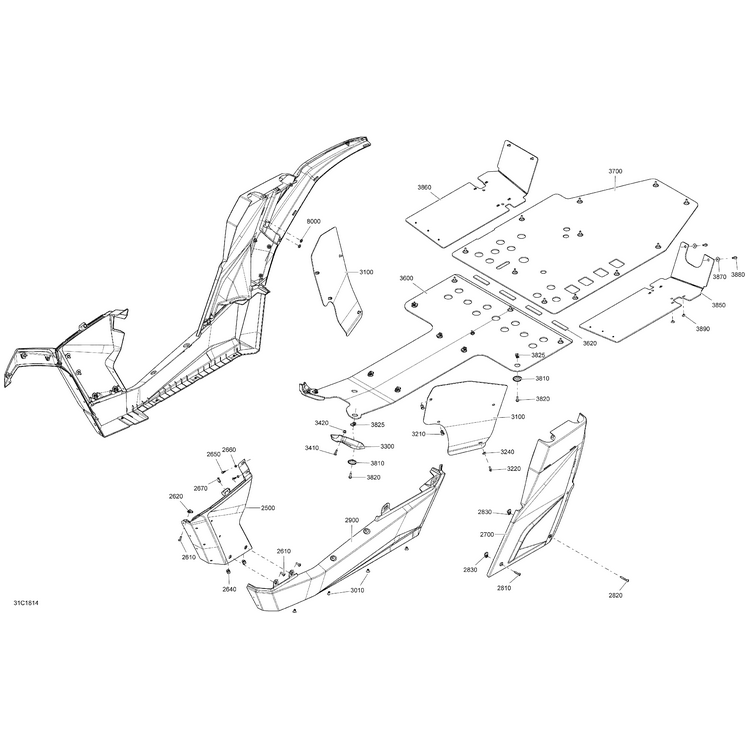 Can-Am - White RH Rear Lateral Panel - 705007363