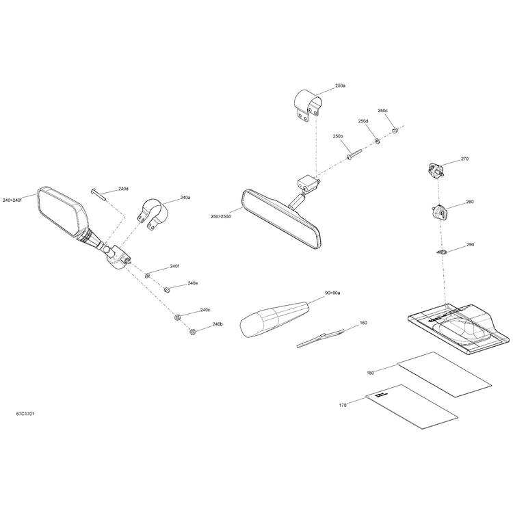 Can-Am - Central Mirror Kit - 715001191