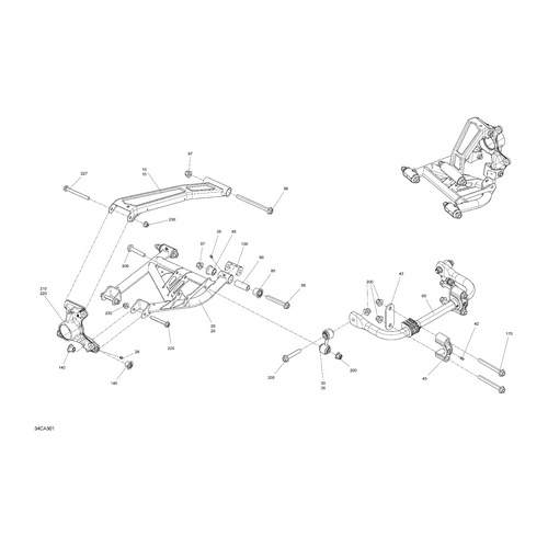 Can-Am - Black RH Rear Upper Susp Arm Assy - 715006130