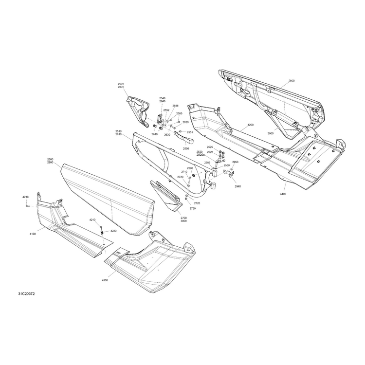 Can-Am - Phoenix Orange, RH Door Panel - 705013352