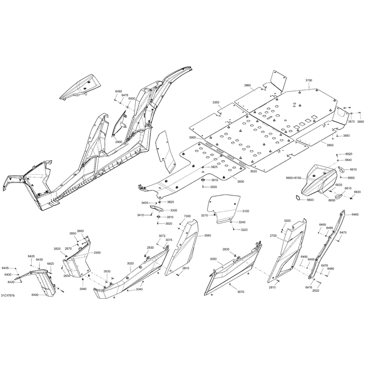 Can-Am - Hyper Silver LH Front Lateral Panel - 705009717