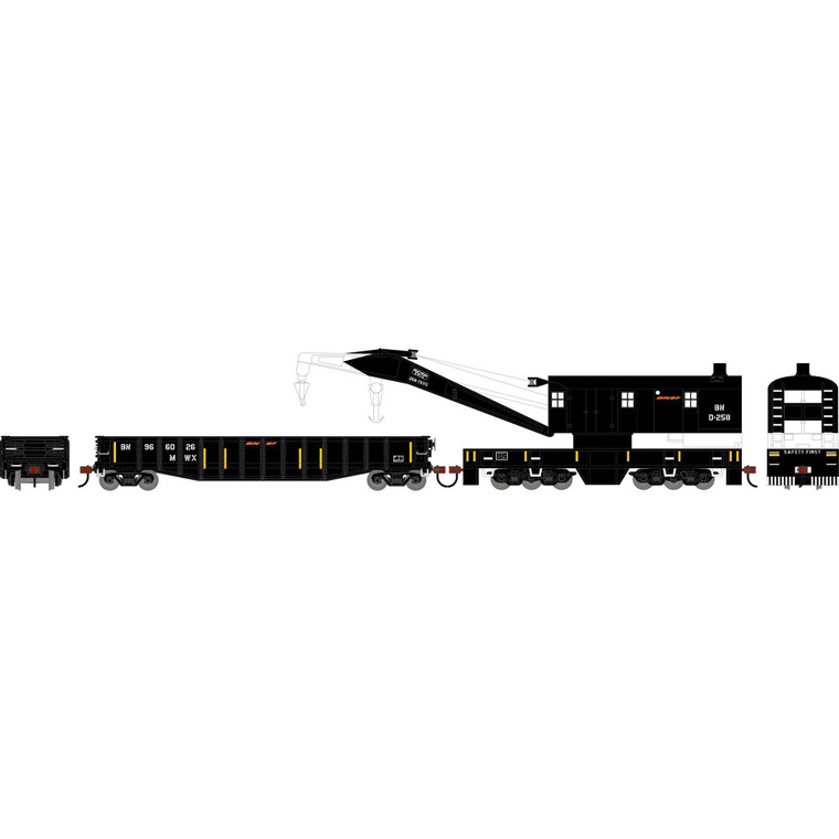 Athearn - HO ATH 200-Ton Crane and 50' Gondola Set, BN #D-258 (Crane); #966026 (Gondola) - 3623