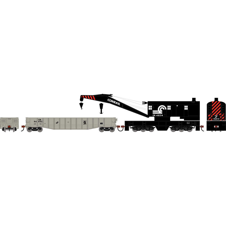 Athearn - HO ATH 200-Ton Crane and 50' Gondola Set, CR #45214 (Crane); #56442 (Gondola) - 3615