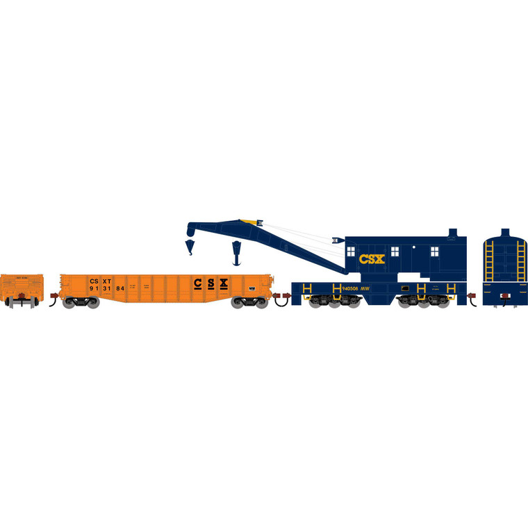 Athearn - HO ATH 200-Ton Crane and 50' Gondola Set, CSXT #940508 (Crane); #913184 (Gondola) - 3618