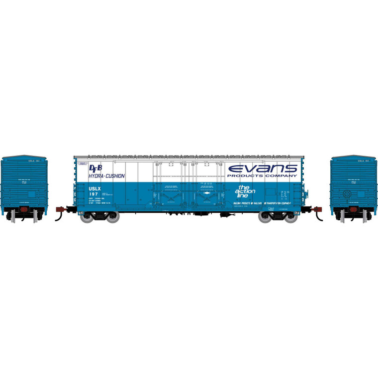 Athearn - HO ATH 50' Evans Double Plug Door Box Car, USLX 'The Action Line' #197 - 3644